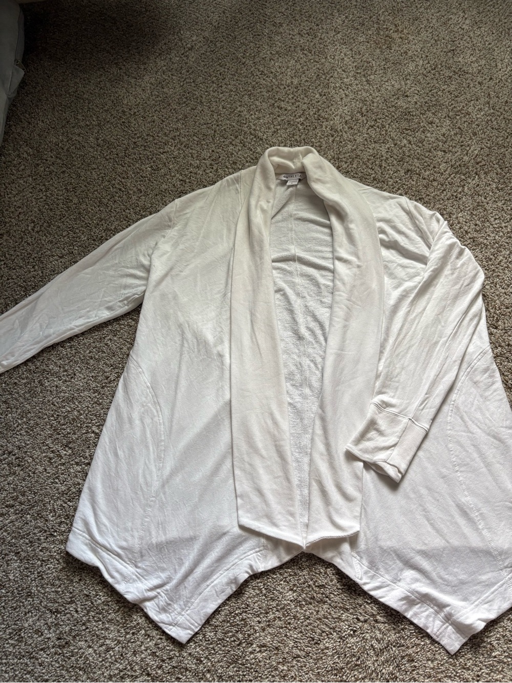 Athleta Cream Open-Front Men's Cardigan